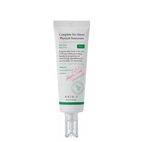 Axis-Y Complete No-Stress hidratáló fizikai fényvédő krém növényi kivonatokkal SPF50+ PA++++ - 50 ml