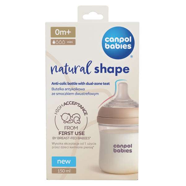 Canpol babies Natural Shape anti-kólikás cumisüveg 150 ml - 1 db