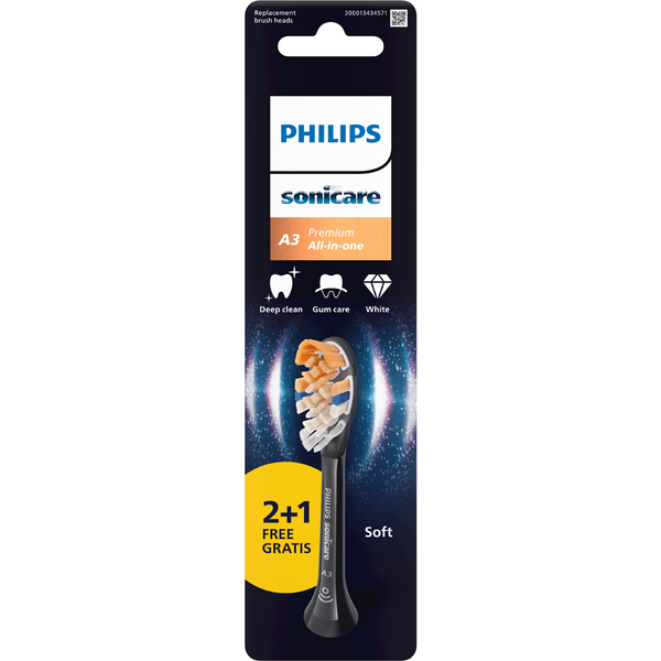 Philips A3 Premium All-in-One fogkefefej /fekete - 3 db