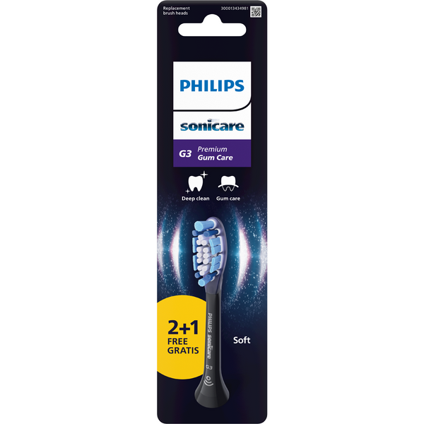 Philips Premium Gum Care Standard fogkefefej /fekete - 3 db