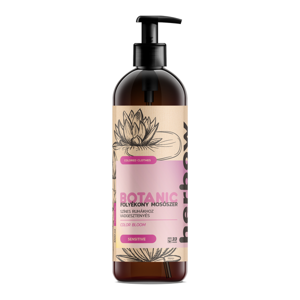 Herbow Botanic Color Bloom vadgesztenyés folyékony mosószer színes ruhákhoz, gesztenyevirág és szantál illattal - 1000 ml