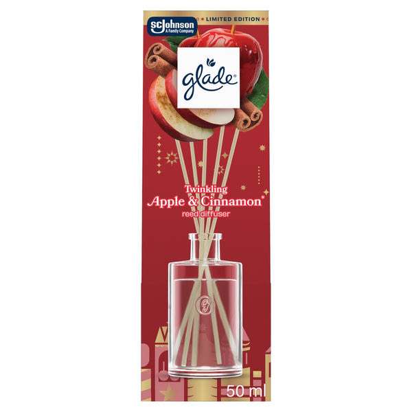 Glade Twinkling Apple & Cinnamon Reed Diffuser pálcás illatosító - 50 ml