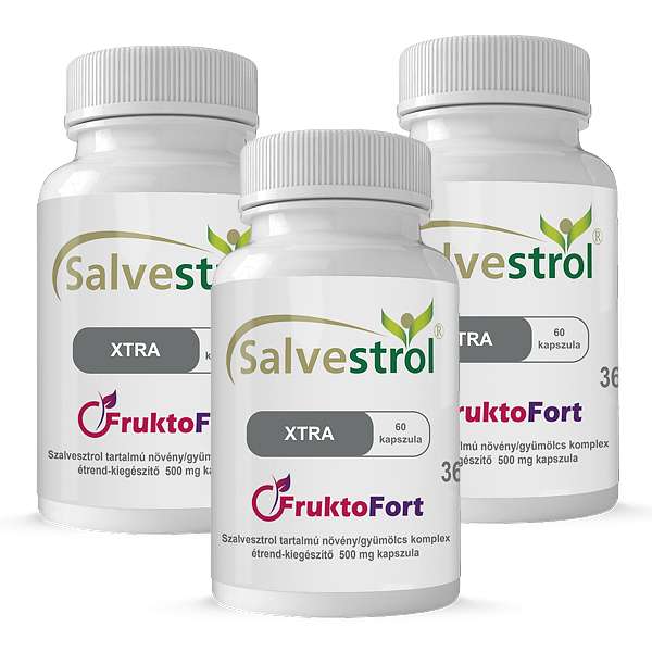 3 db Salvestrol® Xtra Fruktofort kapszula, ajándék könyvvel