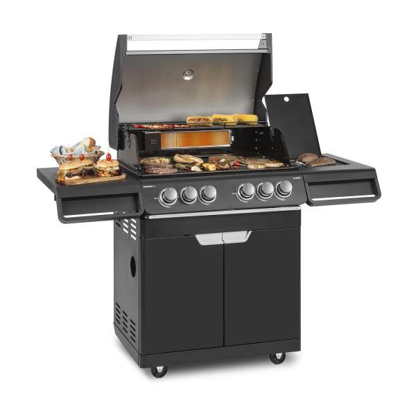 Klarstein Highgrade 4 IB, gáz grill, 6 égő, 19,8 kW, 71 x 46 cm grill felület, nemesacél