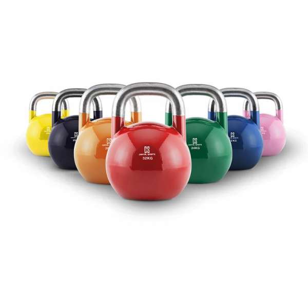 Capital Sports Compket Set, kettlebell készlet, 7 x verseny kettlebell, acél