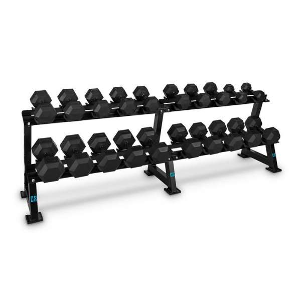 Capital Sports Dumbbell Rack Set, állvány súlyzókkal, 20 hely, 10 x pár súlyzó