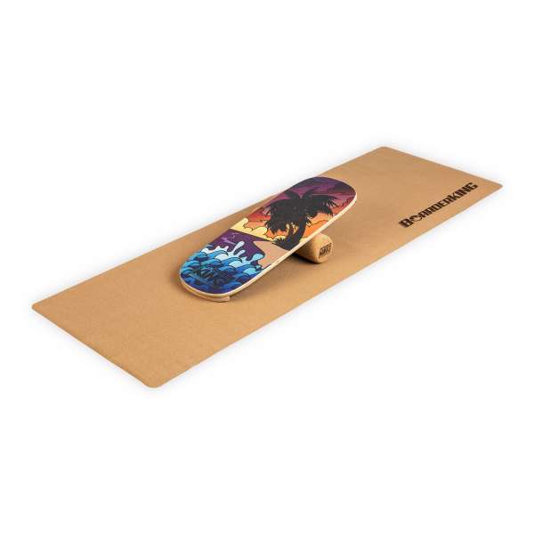 BoarderKING Indoorboard Classic, egyensúlyozó deszka, alátét, henger, fa / parafa, piros