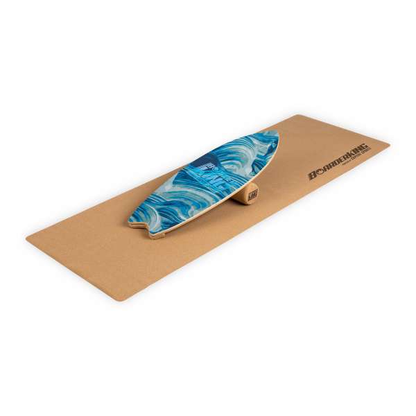 BoarderKING Indoorboard Wave, egyensúlyozó deszka, alátét, henger, fa / parafa