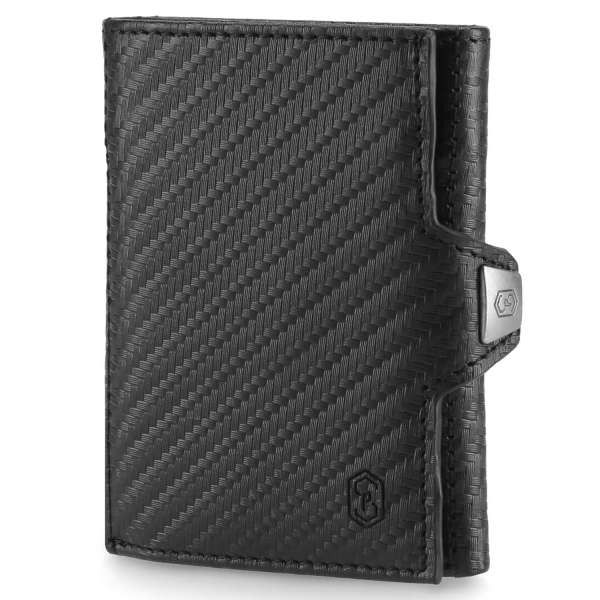 Slimpuro TRYO Slim Wallet 5 kártya zsebbel az érmék számára, 9,2 x 2,2 x 7,5 cm (SZ x M x H), RFID védelemmel