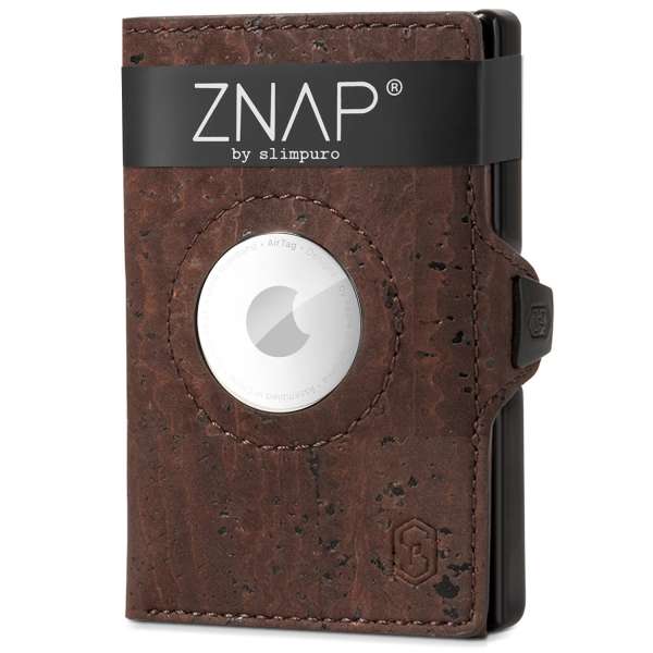 Slimpuro ZNAP Airtag Wallet, 8 kártya, érmés rekesz, 8,9 x 1,5 x 6,3 cm (SZ x Ma x Mé), RFID-védelem