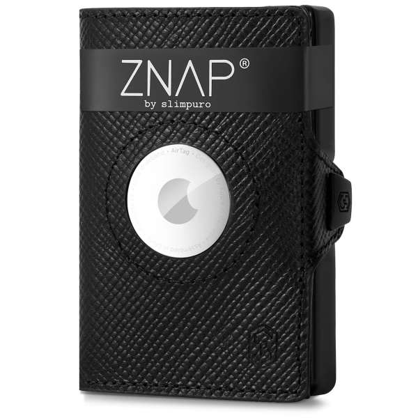 Slimpuro ZNAP Airtag Wallet, 8 kártya, érmés rekesz, 8,9 x 1,5 x 6,3 cm (SZ x Ma x Mé), RFID-védelem