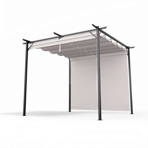 Blumfeldt Pantheon Robust, pergola, 3 x 3 m, oldalsó redőnyökkel, időjárásálló porszórt acél