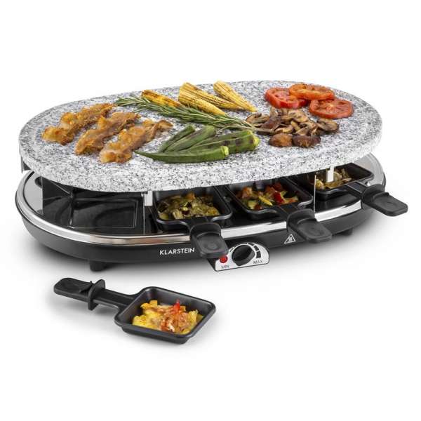 Klarstein Steaklette, raclette grill, 1500 W, gránitlappal, 8 személyre