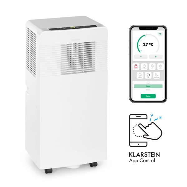 Klarstein Ice Block Ecosmart 7, mobil klíma, 3 az 1-ben, 7000 BTU, alkalmazásvezérlés, fehér