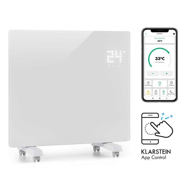 Klarstein Bornholm Single Smart, konvektor, 1000 W, vezérlés applikáción keresztül, fehér