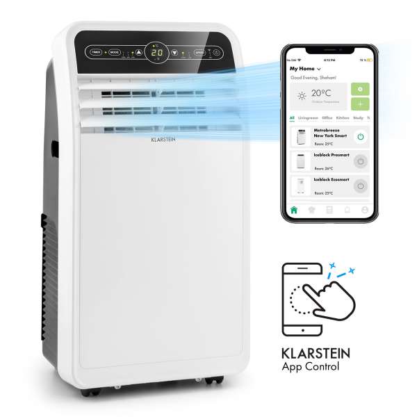 Klarstein Metrobreeze New York Smart 7k, mobil klíma, 7000 BTU / 2,1 kW, A energiaosztály, távirányító