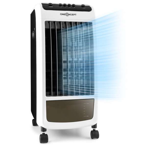 OneConcept Caribbean Blue léghűtő készülék, légfrissítő, ventilátor, 70 W, fekete/fehér