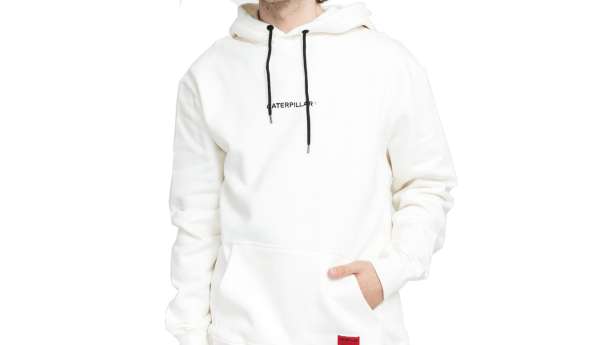 Caterpillar Double Print Hoodie White
