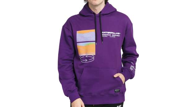 Caterpillar Fashion Pocket Hoodie Purple