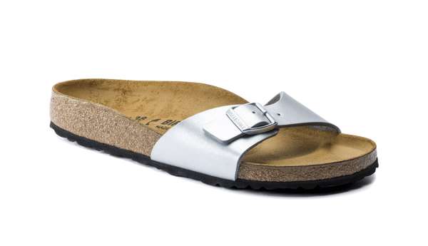 Birkenstock Madrid Birko-Flor Silver Narrow Fit