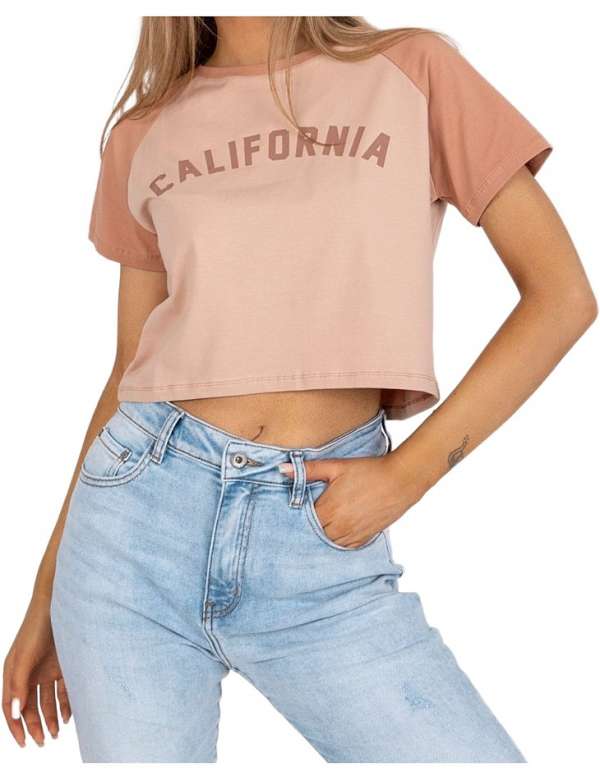 Bézs női crop top kaliforniai