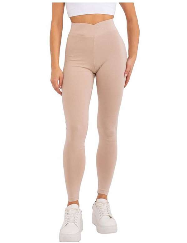 Bézs leggings magas derékkal