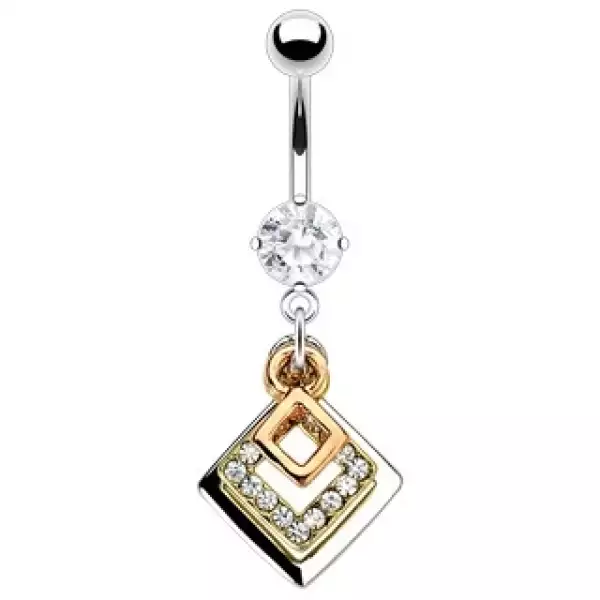 Köldökpiercing - három négyzet