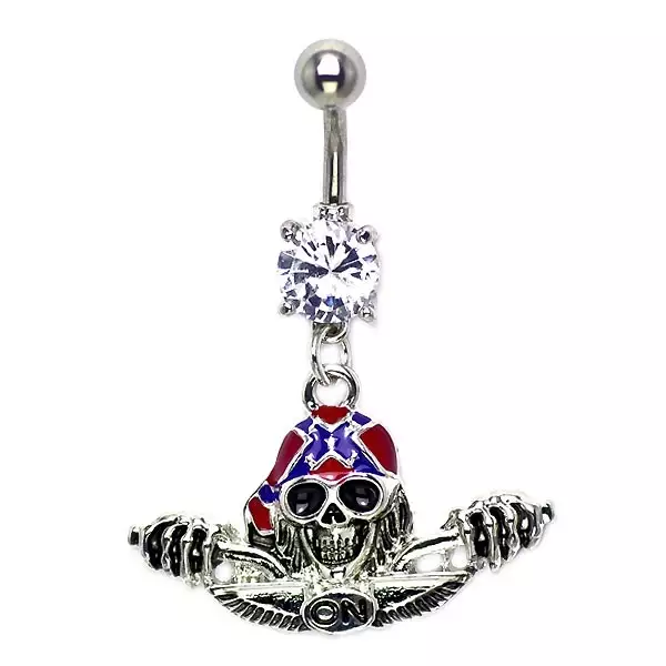 Köldök piercing - koponya sisakban