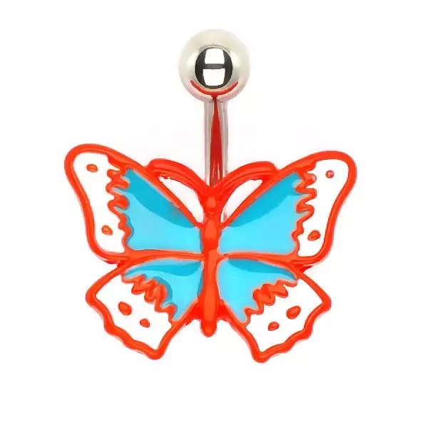 Retro pillangó köldökpiercing