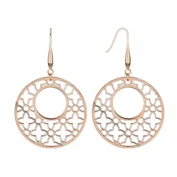 Fülbevaló 316L acélból réz árnyalatban - kivágott virágminták