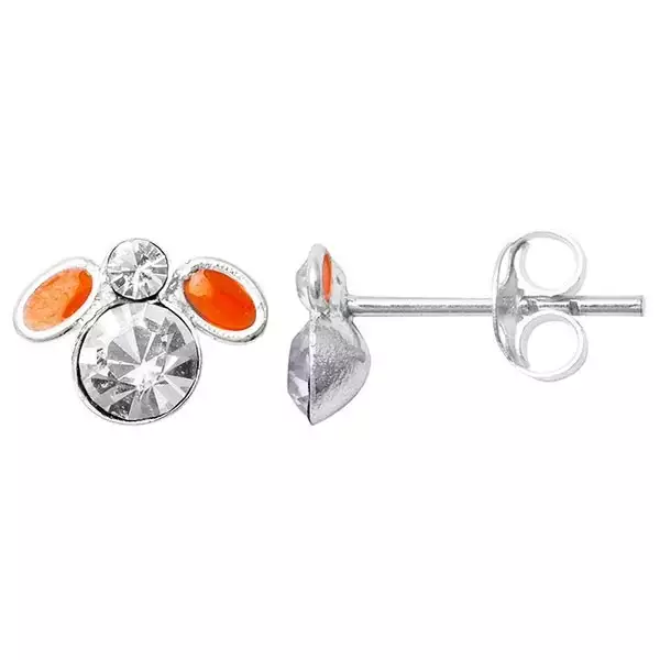 Ezüst fülbevaló 925 - cirkóniaköves narancsszínű légy