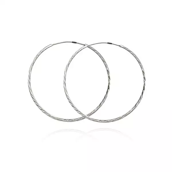 Sterling ezüst fülbevaló - ragyogó keskeny karikák, 30 mm