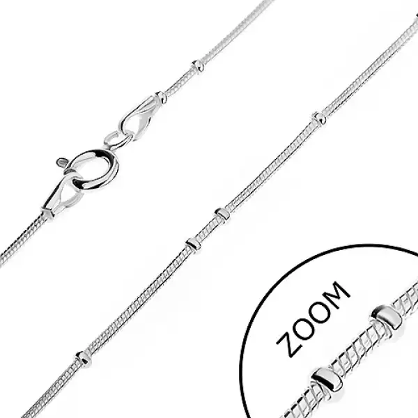 Nyaklánc 925 ezüstből - legömbölyített, kis golyócskákkal, 1 mm