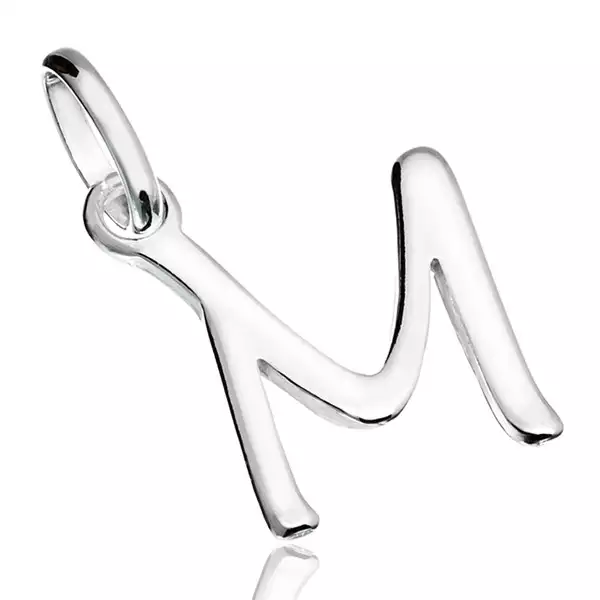 Sterling ezüst medál - sima fényes M betű