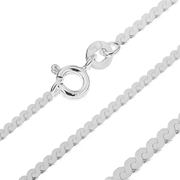 Lapos nyaklánc 925 ezüstből - S alakú vonal, 2,3 mm