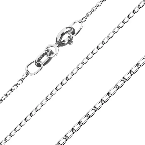 Ezüst nyaklánc - legömbölyített hosszúkás láncszemek, 1 mm