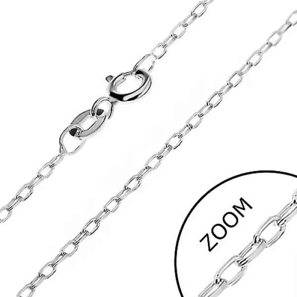 Ezüst nyaklánc - sima ovális szemek, 1,3 mm