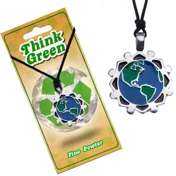Nyaklánc ÖKO medállal - a Föld, emberek egy körben