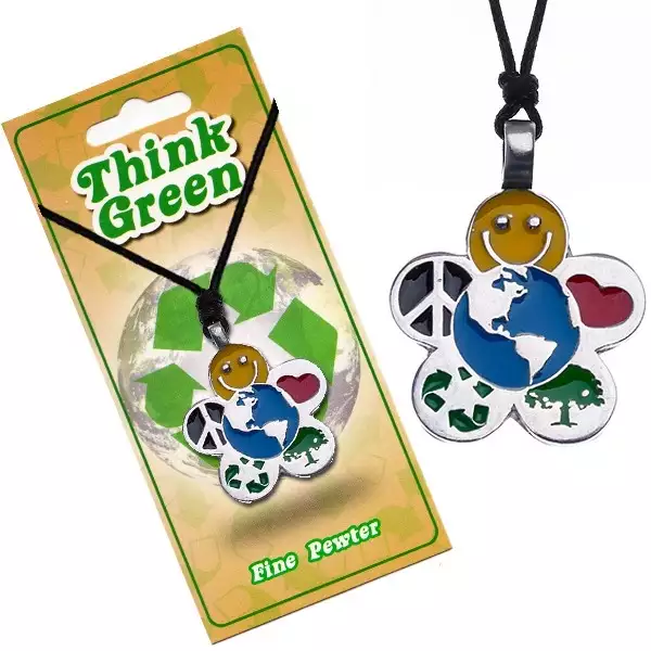 Nyaklánc Öko motívummal, virág alakú medál