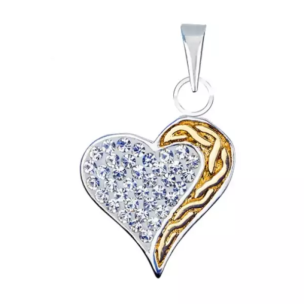 Medál 925 ezüstből cirkóniákkal és arany színű sávval