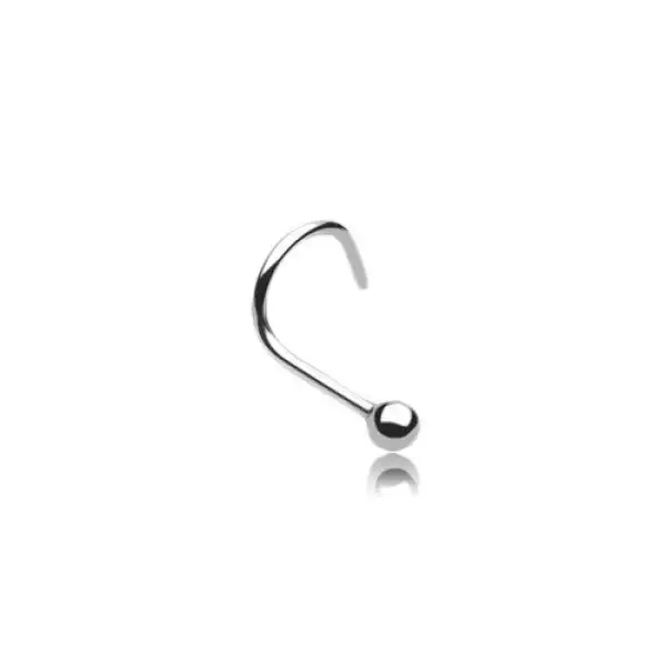 Behajlított acél orrpiercing, fényes golyó