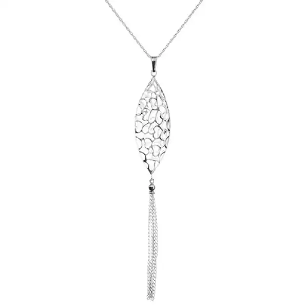 Lánc és üreges ovális lánccal, nyakék 925 ezüstből