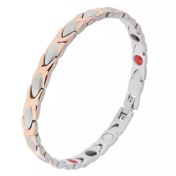 Acél karkötő réz és ezüst színben, 