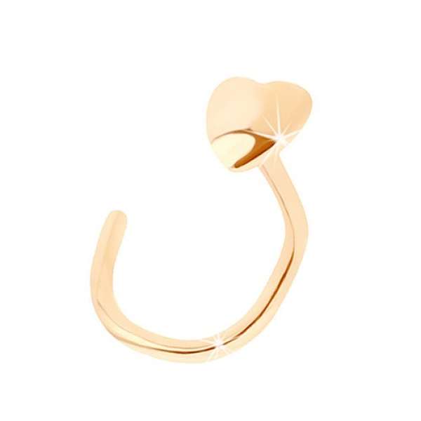 Orrpiercing 14K aranyból - hajlított, apró kidomborodó szív