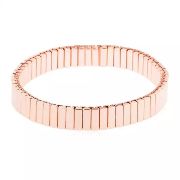 Acél rugalmas karkötő réz színben, vékony téglalap alakú elemek