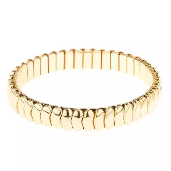 Széthúzható karkötő sebészeti acélból, nyíl alakú elemek, arany szín