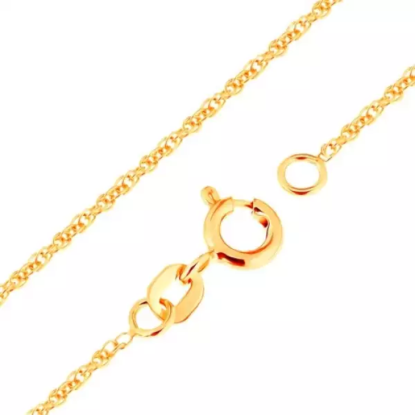 Nyaklánc 375 sárga aranyból - összekapcsolt ovális szemek, 500 mm