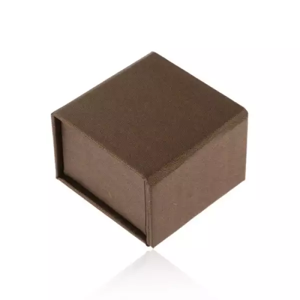 Ajándékdoboz gyűrűre vagy fülbevalóra, barna szín gyöngyházfénnyel, mágnes