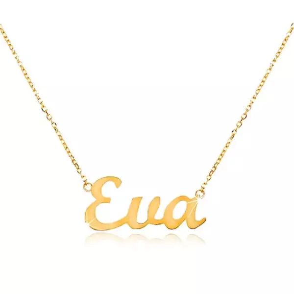 585 arany nyaklánc Eva névvel, finom állítható lánc