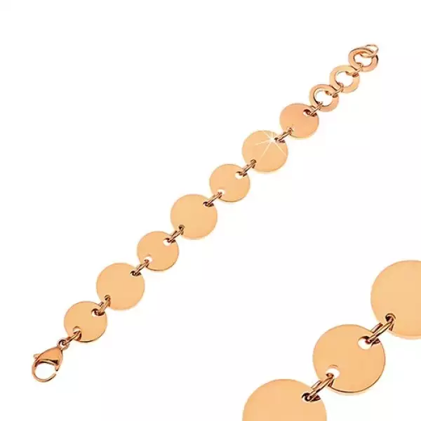 Karkötő sebészeti acélból nagy és kis körökkel, réz szín